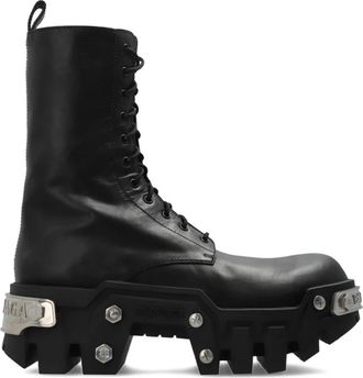 Balenciaga Bulldozer Veterlaarzen - Heren - Veterlaarzen - Zwart - 42 EU - Leer - Schoenen