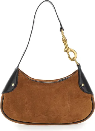 Mulberry Womens Shoulder Bag Hackney Brown Suede Calf Leather
