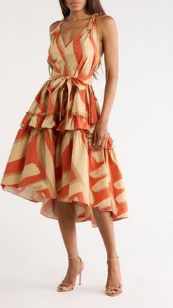 Diane Von F&uuml;rstenberg Emersyn Stripe Sleeveless Dress in Savanna Shadow at Nordstrom Rack, Size Xx-Small
