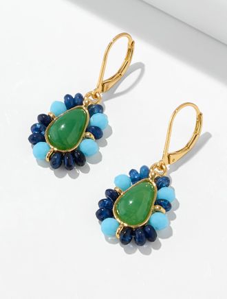 Talbots Amaru Drop Earrings - Grove Green/Gold - 001 Talbots