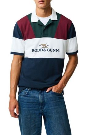 Rodd & Gunn Heathridge Original Fit Colorblock Cotton Piqu&eacute; Polo in Eclipse at Nordstrom, Size Xxx-Large