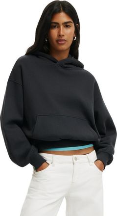 Cotton On Womens Boxy Fleece Hoodie in Shadowstone at Nordstrom, Size Xx-Small