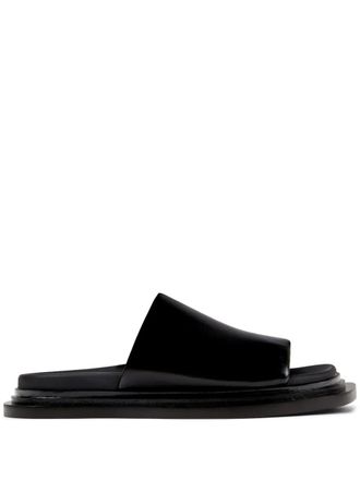 Camperlab Nada slides - unisex - Rubber/Polyethylene vinyl acetate (PEVA)/Snake Print Leather/Leather - 42 - Black