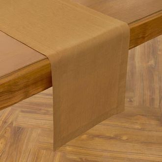 Solino Home Linen Table Runner for Dining Table, Holiday and Everyday Table Decor - Fete in Caramel at Nordstrom, Size Xx-Large