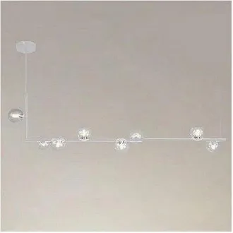 Trade Shop Trade Shop Traesio - Lampadario 8 Sfere G9 In Vetro Da Soffitto In Metallo Bianco Design Moderno 71614