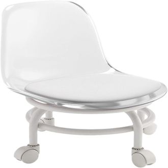 OEM Taburete Bajo Giratorio Con Ruedas, Respaldo, Giro De 360&deg;, Para Limpieza (altura Regulable)