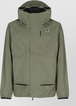 K-Way hooded waterproof jacket long sleeve pockets