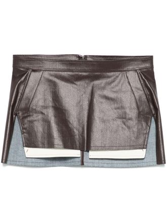 Rick Owens Fog Cutoff mini skirt - women - Organic Cotton/Polyester/Elastomultiester/Rubber/Cotton - 40 - Brown