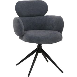 Hhg Hhg - Nunca Usado] Silla De Comedor 259, Silla De Cocina Tapizada, Giratoria Con Retorno Autom&aacute;tico, Tela (310 G/m&sup2;) Chenilla &Ouml;ko-tex, Gris Azulado