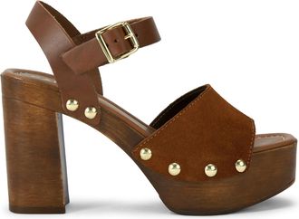 Carvela Womens Suede Festa Block Sandals - Tan - Size UK 3