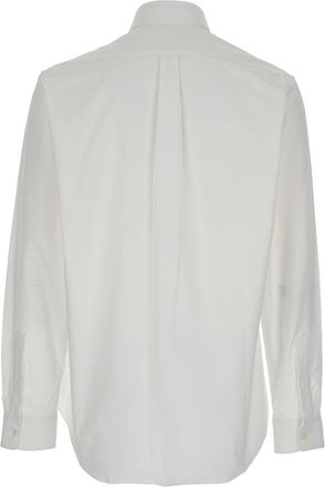 Givenchy Mens White Cotton Shirt With Embroidered Logo