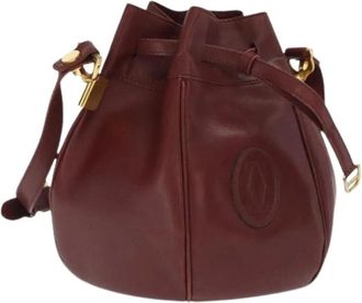 Cartier Pre-owned Bucket Bags, female, Red, Size: ONE SIZE Pre-owned Leather Bucket Bag