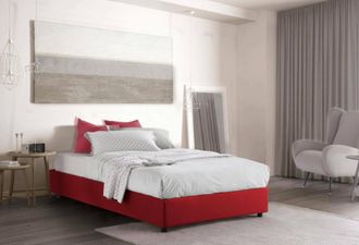 Talamo Italia Talamo Italia - Cama De Plaza Y Media Camilla, Cama Contenedor Con Revestimiento De Tela, 100% Made In Italy, Apertura Lateral, Adecuado Para Colch&oacute;n 