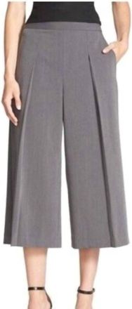 Chelsea28 Pleat Front Wide Leg Culottes In Gray