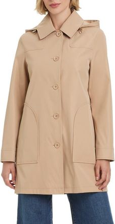 Kate Spade New York Water Resistant Coat with Removable Hood in Light Camel at Nordstrom, Size X-Large