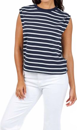 Nation Ltd Womens Marina Stripe Muscle Top In Playa Stripe