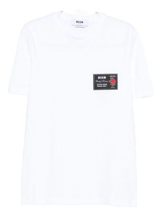 Msgm Cotton T-Shirt With Front Printed Logo