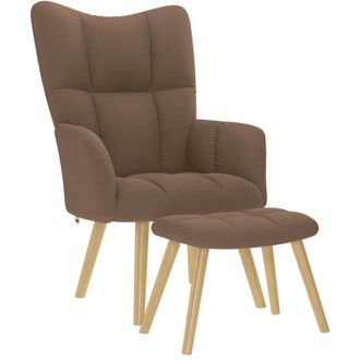 vidaXL Sill&oacute;n De Relax Con Taburete Tela Marr&oacute;n Vidaxl