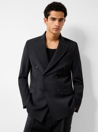 Be Able Mens Black double-breasted jacket