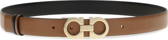 Ferragamo Womens Reversible Leather Belt Brown Bicoloured Black Calf Bos Taurus E Braces