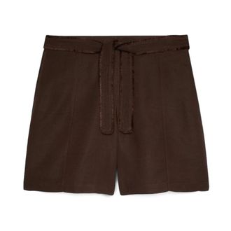 Fiorella Rubino Short Shorts - Dames - Korte Broeken - Bruin - 2XL - Linnen - Korte Broeken