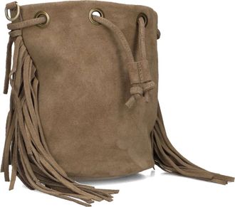 Notre-V Hazel Su&egrave;de Schoudertas - Dames - Tassen - Beige - Maat: ONE Size Su&egrave;de