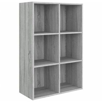 vidaXL Book Cabinet/Sideboard Grey Sonoma 66x30x98 cm Engineered Wood Vidaxl