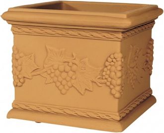 Monacis Jarr&oacute;n Cuadrado Decorativo Cl&aacute;sico Tradicional De 35x35 Cm Y 29 Cm De Alto, Fabricado En Pol&iacute;mero Impruneta, Ideal Para Plantas De Jard&iacute;n Y Terraza