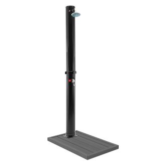 ML Design Ml-design Ducha Solar De Jard&iacute;n Redonda Negro 35l 217cm Agua Caliente Hasta 60&deg;c Sin Electricidad Con Elemento De Suelo Y Conexi&oacute;n Para Manguera Moder