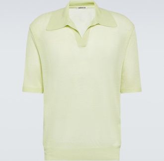 Auralee Wool and silk polo sweater