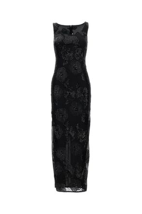 Rotate Maxi Dress With Elegant Sequin Flower Embroidery
