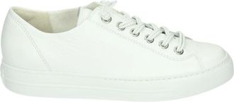 Paul Green Sportieve lage witte leren sneakers - Dames - Sneakers - Wit - 37 EU - Leer - Schoenen