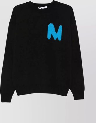Msgm ribbed crew neck sweater with long sleeves