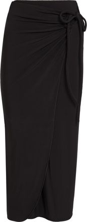 Max Mara Afoso Jersey Midi Wrap Skirt - Black - S (UK8-10 / S)