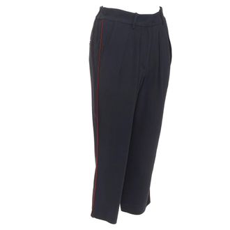 Isabel Marant piping pleated straight cut capri pants