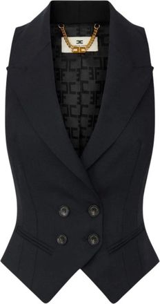 Elisabetta Franchi Chaleco Cruzado de Lana - Jackets - Mujer - Negro - M