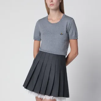Vivienne Westwood T-shirt Bea in misto cotone e cashmere grigio scuro