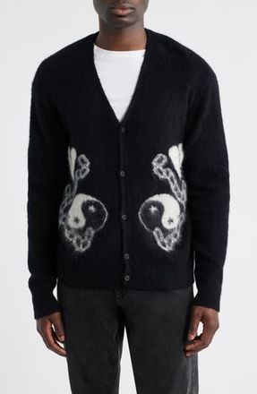 AllSaints Reflection Cardigan in Black/Chalk White at Nordstrom Rack, Size Xx-Large
