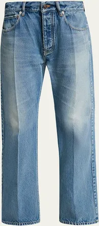 Balenciaga Mid-Rise Faded Denim Straight-Leg Jeans