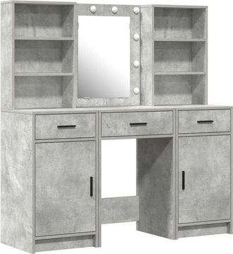 vidaXL Dressing Table Set 3 pcs Concrete Grey Engineered wood vidaXL