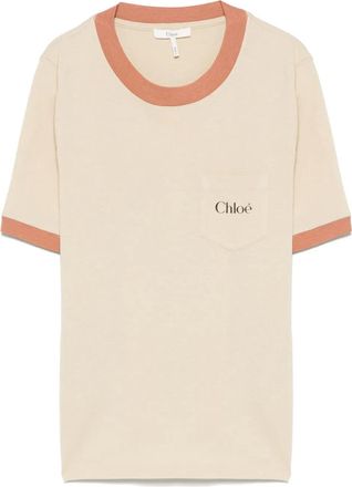 Chloé T-shirt con logo - Toni neutri