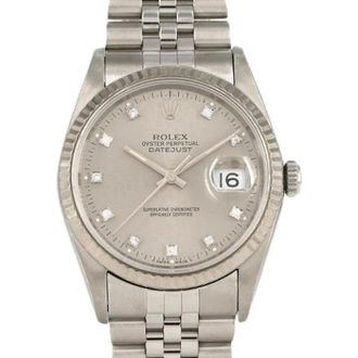 Rolex Pre-owned Datejust roestvrijstalen witgouden horloge - Heren - Pre-owned - Grijs - Maat: ONE Size