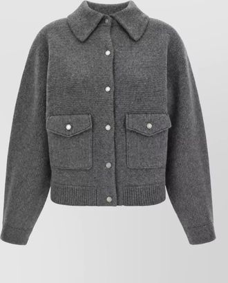 Guest In Residence cashmere wool ribbed bomber jacket