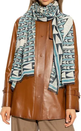 Lanvin Womens Blue Wool Scarf
