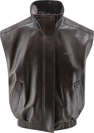 Balenciaga Oversized Vest - Dames - Bodywarmers - Bruin - XS - Leer - Jassen