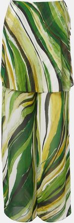 CHRISTOPHER ESBER Printed silk wide-leg pants