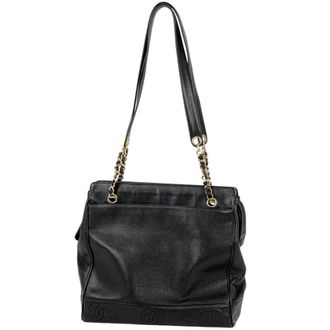 Chanel Black Grained Calfskin Tote Bag (Pre-Owned)