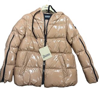 Herno Womens Hooded Puffer Jacket In Bisque