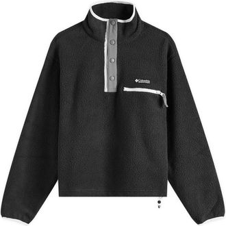 Columbia Womens Helvetia Ii Cropped Half Snap Fleece Pullover In Black