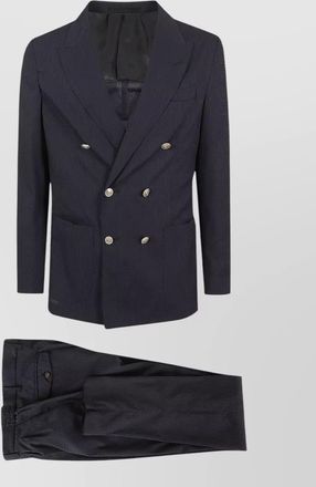 Eleventy double breasted jacket textured fabric buttons